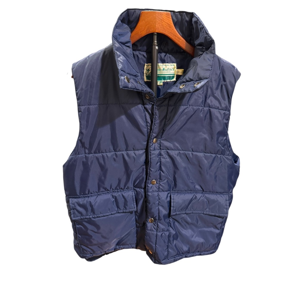 Vtg Wilderness‎ Clothing Gander Mountain Blue Insulated Quilted Puffer Vest XL